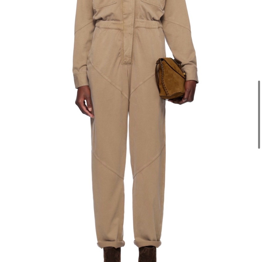 Isabel Marant Etolie Tan Utility Jumpsuit